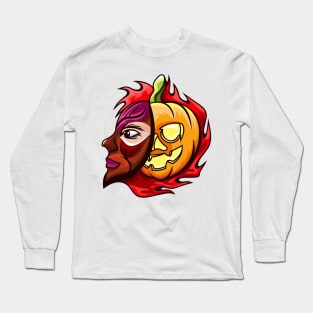 Halloween Pumpkin Head Long Sleeve T-Shirt